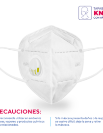 Tapabocas KN95 válvula - empaque individual X20
